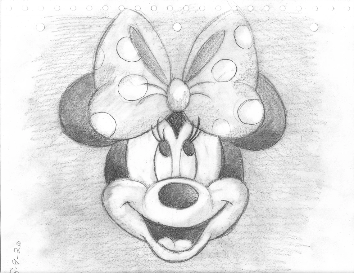minnie mouse drawing step by step
